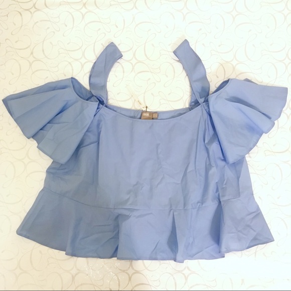 ASOS | Flutter Sleeve Off the Shoulder Top 18 NWT - Picture 2 of 5